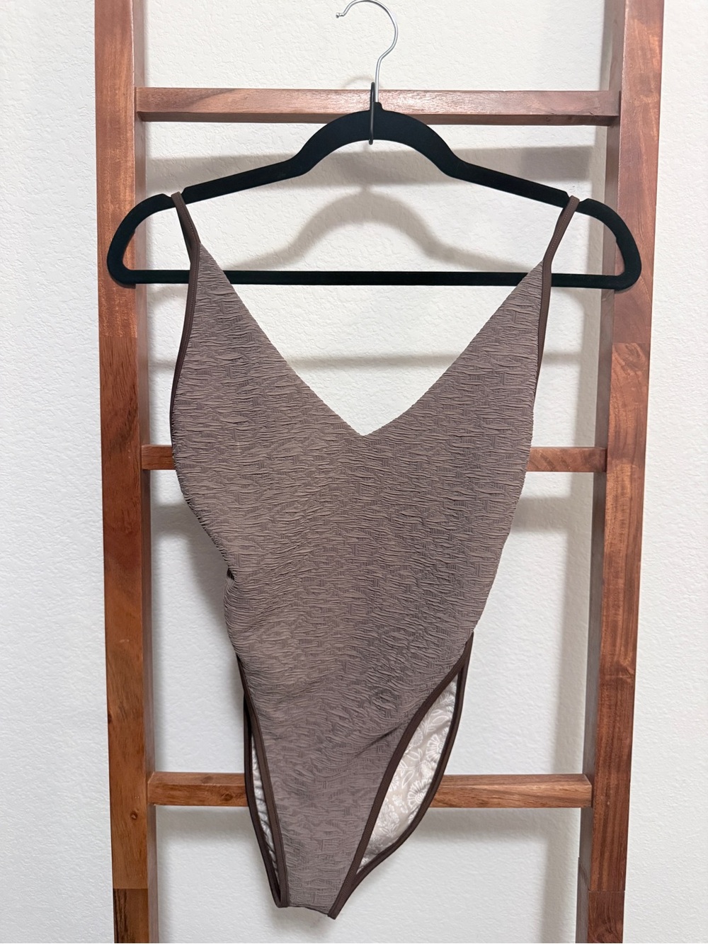 Free People Free-est Amber Reef Brown High-Leg One-Piece Swimsuit Size M NEW - Picture 2 of 9